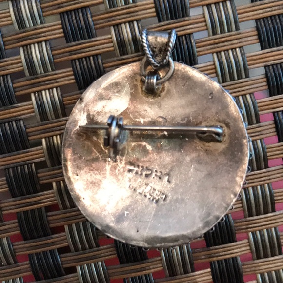 Sterling silver pendant and pin made in Israel - Picture 2 of 8